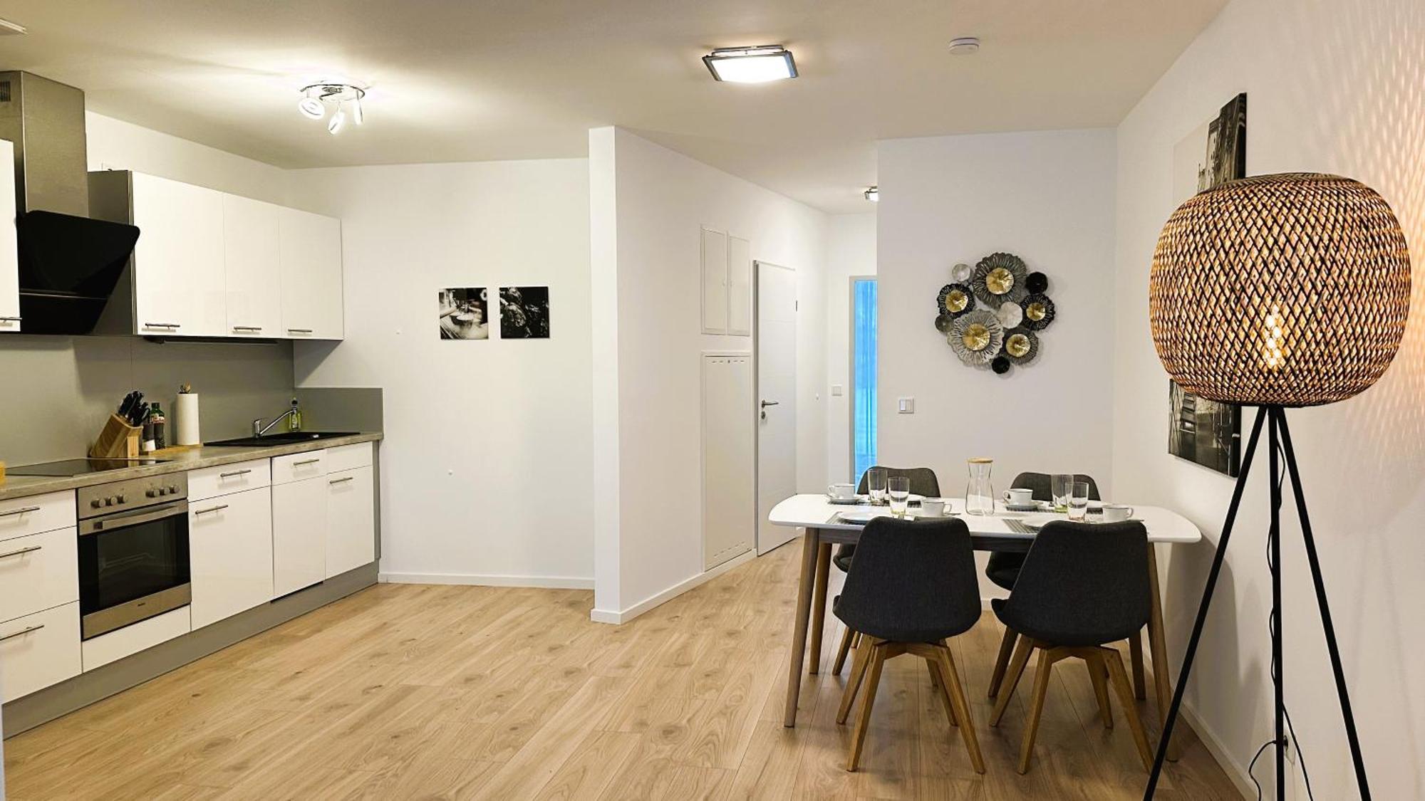 Bohnapartments - Nordkap-Suiten - Gratis Parkplatz - Moderner Neubau - Erdgeschoss - Fussbodenheizung Erfurt Rum bild