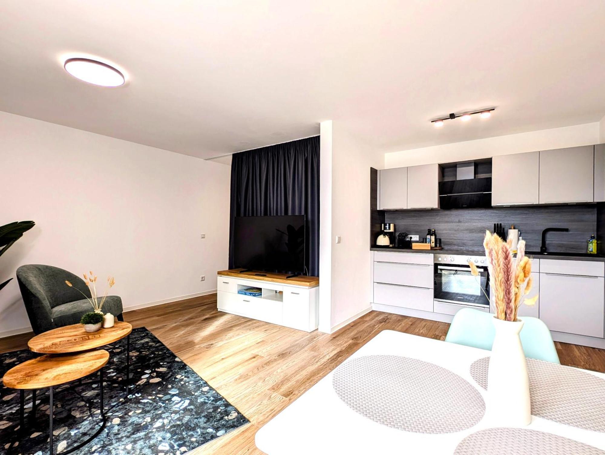 Bohnapartments - Nordkap-Suiten - Gratis Parkplatz - Moderner Neubau - Erdgeschoss - Fussbodenheizung Erfurt Rum bild